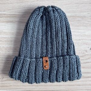 Made with Love Handmade Knit Blue Winter Hat